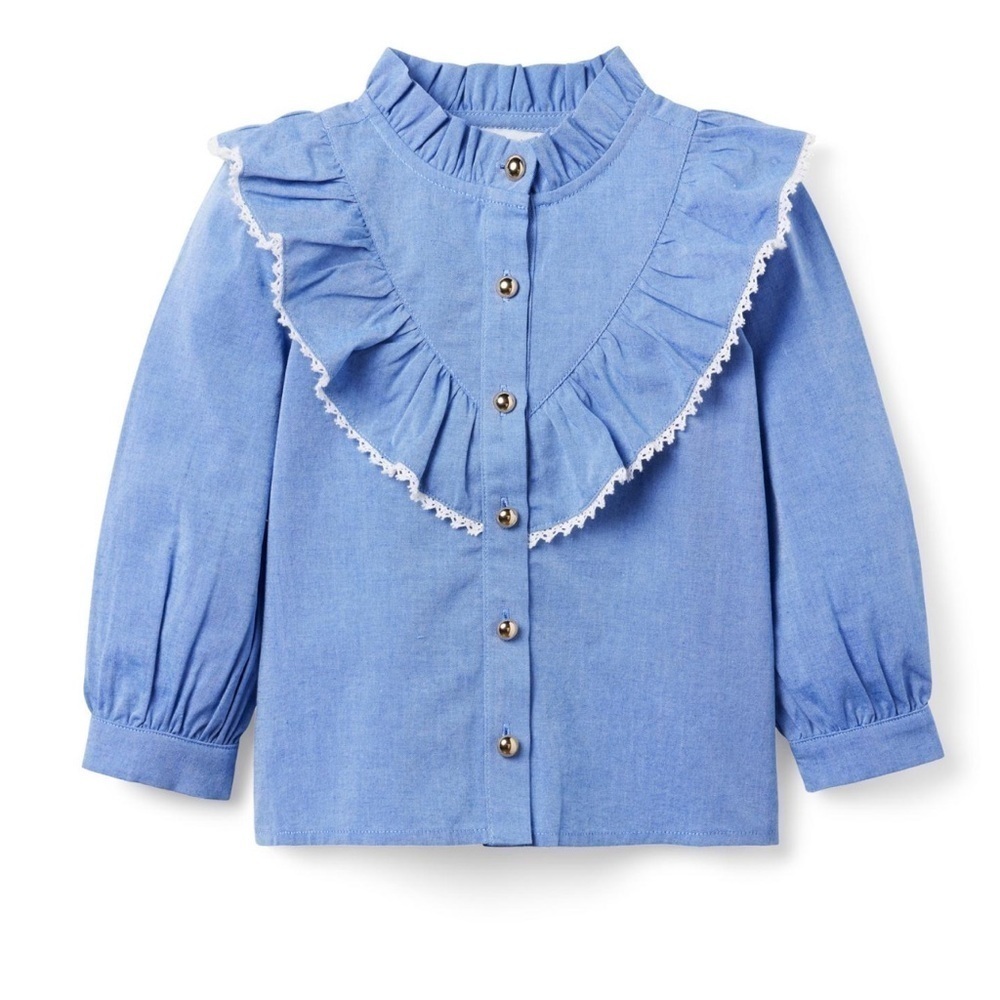 Janie and Jack blue ruffled top